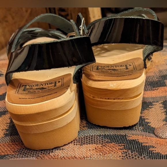 41 Troentorps wood Sandals Clogs ANNA woven patent leather 10 New No tags/No box - Picture 7 of 10